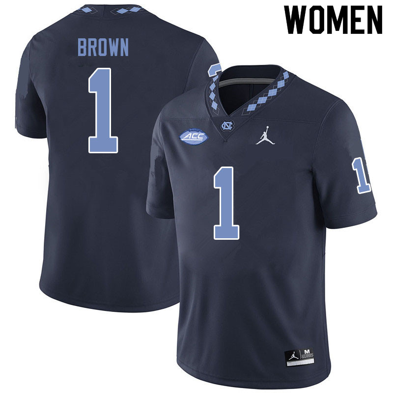 Jordan Brand Women #1 Khafre Brown North Carolina Tar Heels College Football Jerseys Sale-Black